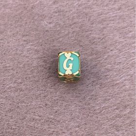 Bayar Gold 14 Ayar Altın Kafesli Yeşil Boncuk G Harf Kolye Ucu