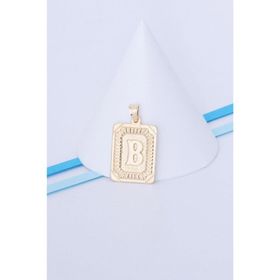 Bayar Gold 14 Ayar Altın Kare Vintage B Harf Kolye Ucu