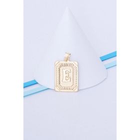 Bayar Gold 14 Ayar Altın Kare Vintage E Harf Kolye Ucu