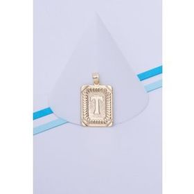 Bayar Gold 14 Ayar Altın Kare Vintage T Harf Kolye Ucu