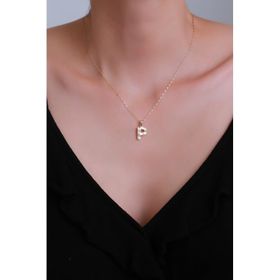 Bayar Gold 14 Ayar Altın Küçük Füzyon P Harf Kolye