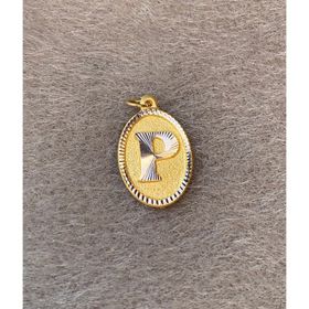 Bayar Gold 14 Ayar Altın P Harf Nostaljik Oval Kolye Ucu