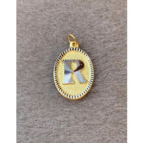 Bayar Gold 14 Ayar Altın R Harf Nostaljik Oval Kolye Ucu