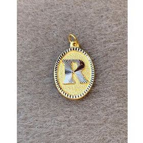 Bayar Gold 14 Ayar Altın R Harf Nostaljik Oval Kolye Ucu