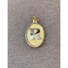 Bayar Gold 14 Ayar Altın R Harf Nostaljik Oval Kolye Ucu