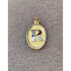 Bayar Gold 14 Ayar Altın R Harf Nostaljik Oval Kolye Ucu
