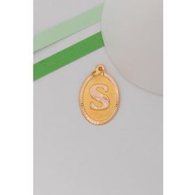 Bayar Gold 14 Ayar Altın S Harf Nostaljik Oval Kolye Ucu