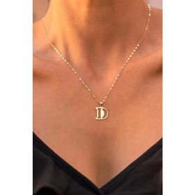 Bayar Gold 14 Ayar Altın Soft D Harfli Kolye Ucu