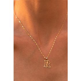 Bayar Gold 14 Ayar Altın Soft R Harfli Kolye Ucu