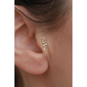 Bayar Gold 14 Ayar Altın Taşlı Dal Tragus