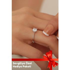 Bayar Gold 14 Ayar Altın Tek Taş Altın Yüzük