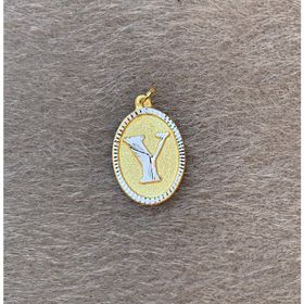 Bayar Gold 14 Ayar Altın Y Harf Nostaljik Oval Kolye Ucu