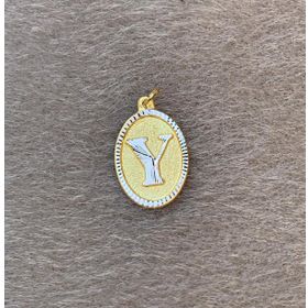 Bayar Gold 14 Ayar Altın Y Harf Nostaljik Oval Kolye Ucu