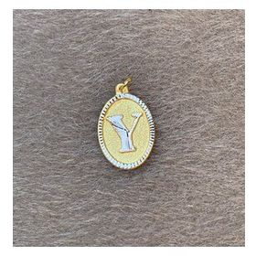 Bayar Gold 14 Ayar Altın Y Harf Nostaljik Oval Kolye Ucu