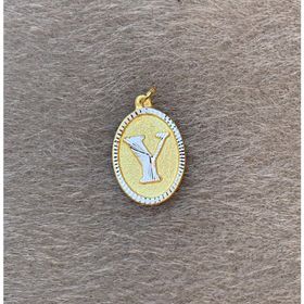 Bayar Gold 14 Ayar Altın Y Harf Nostaljik Oval Kolye Ucu