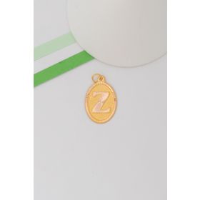 Bayar Gold 14 Ayar Altın Z Harf Nostaljik Oval Kolye Ucu