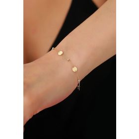 Bayar Gold 14 Ayar Dorikalı Yuvarlak Pullu Altın Bileklik