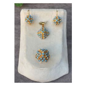 Bayar Gold 14 Ayar Firuze Piramit Model Altın Set