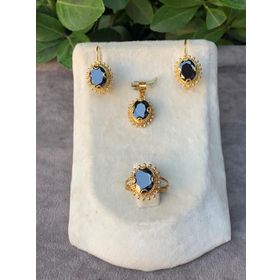 Bayar Gold 14 Ayar Güneş Model Oniks Taşlı Altın Set