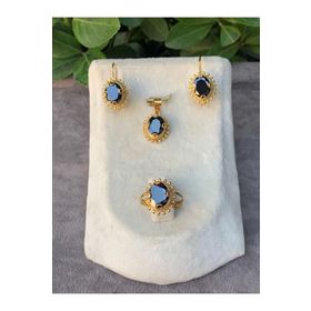 Bayar Gold 14 Ayar Güneş Model Oniks Taşlı Altın Set