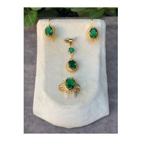 Bayar Gold 14 Ayar Güneşli Model Rubi Yakut Altın Set