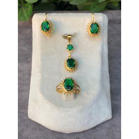 Bayar Gold 14 Ayar Güneşli Model Rubi Yakut Altın Set