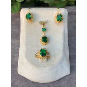 Bayar Gold 14 Ayar Güneşli Model Rubi Yakut Altın Set