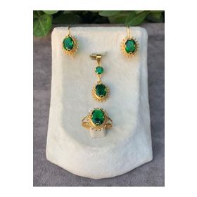 Bayar Gold 14 Ayar Güneşli Model Rubi Yakut Altın Set