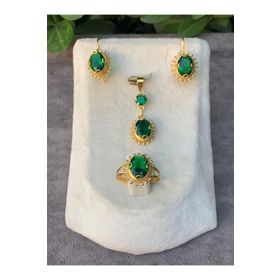 Bayar Gold 14 Ayar Güneşli Model Rubi Yakut Altın Set