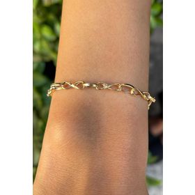 Bayar Gold 14 Ayar Kalem İşlemeli Sonsuzluk Hallow Altın Bileklik