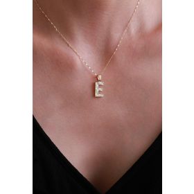 Bayar Gold 14 Ayar Küçük Füzyon E Harf Altın Kolye