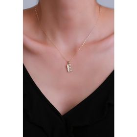 Bayar Gold 14 Ayar Küçük Füzyon E Harf Altın Kolye