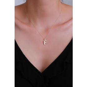 Bayar Gold 14 Ayar Küçük Füzyon F Harf Altın Kolye