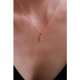 Bayar Gold 14 Ayar Küçük Füzyon F Harf Altın Kolye