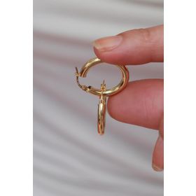 Bayar Gold 14 Ayar Orta Boy Boru Halka Altın Küpe