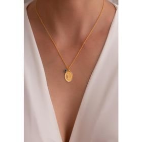 Bayar Gold 14 Ayar Ü Harfli Oval Nostaljik Altın Kolye