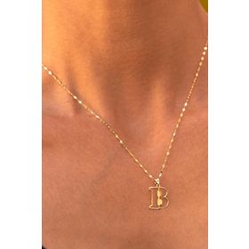 Bayar Gold KLYHRFSFTB 14 Ayar B Harfli Soft Altın Kolye
