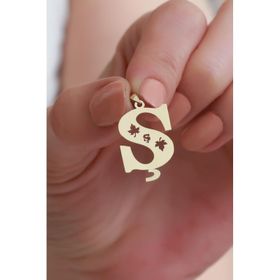 Bayar Gold KLYUCCNRYPRGS1 14 Ayar Altın Çınar Yaprağı Ş Harf Kolye Ucu