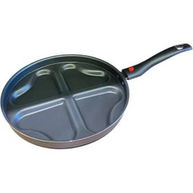 Bayev 24 cm 4 Gözlü Romantik Kalpli Krep Pankek ve Omlet Tavası