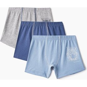 Baykar 3106 Kaplan Baskılı 3'lü Paket Mavi Erkek Çocuk Boxer