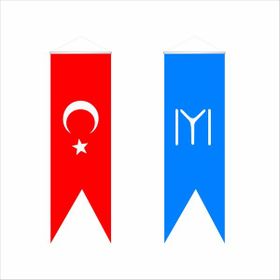 BAYRAKAL 50x150 cm Kayı Boyu ve Türk Saten Kırlangıç Bayrağı