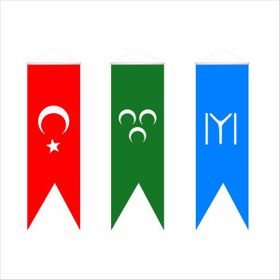 BAYRAKAL 50x150 cm Osmanlı Kayı Boyu ve Türk Saten Kırlangıç Bayrağı