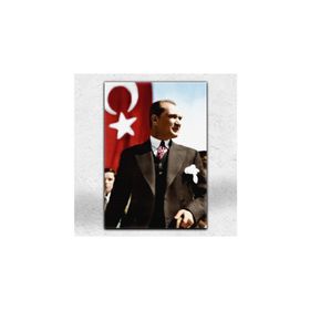 Bayraklı Atatürk Portresi Kanvas Tablo