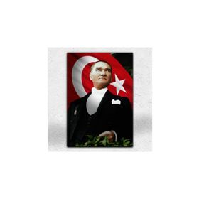 Bayraklı Atatürk Portresi Kanvas Tablo