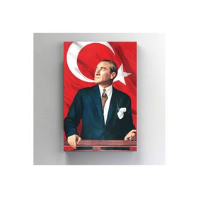 Bayraklı Atatürk Portresi Kanvas Tablo
