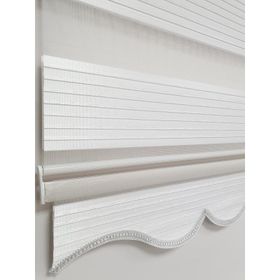 BBB MZ292 Geniş Pliseli Simli Ekru Zebra Stor Perde
