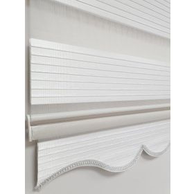 BBB MZ292 Geniş Pliseli Simli Ekru Zebra Stor Perde