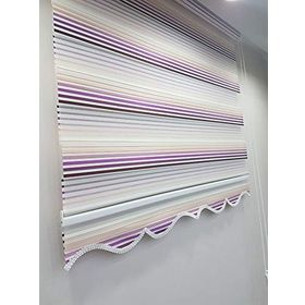 BBB MZ469-8605480630514 Pliseli Renk Geçişli Mürdüm Beyaz 100x200 cm Stor Zebra Perde