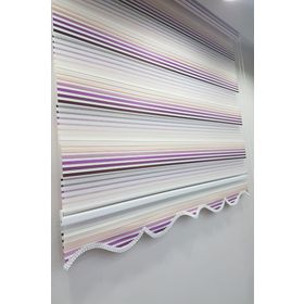 BBB MZ469-8605480634778 Pliseli Renk Geçişli Mürdüm Beyaz 100x260 cm Stor Zebra Perde