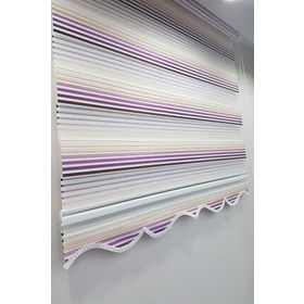BBB MZ469 Pliseli Renk Geçişli Mürdüm-Beyaz 120x260 Stor Zebra Perde